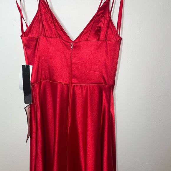 Sequin Hearts Red Satin Dress Sz 0 - Picture 10 of 13